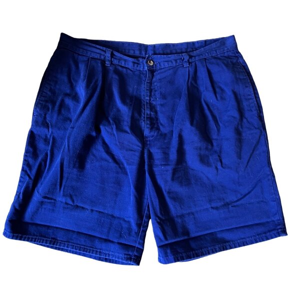 Vintage Duckhead Shorts Sz 40 Blue High Waist Retro 90's Shorts Pleated - Picture 1 of 8